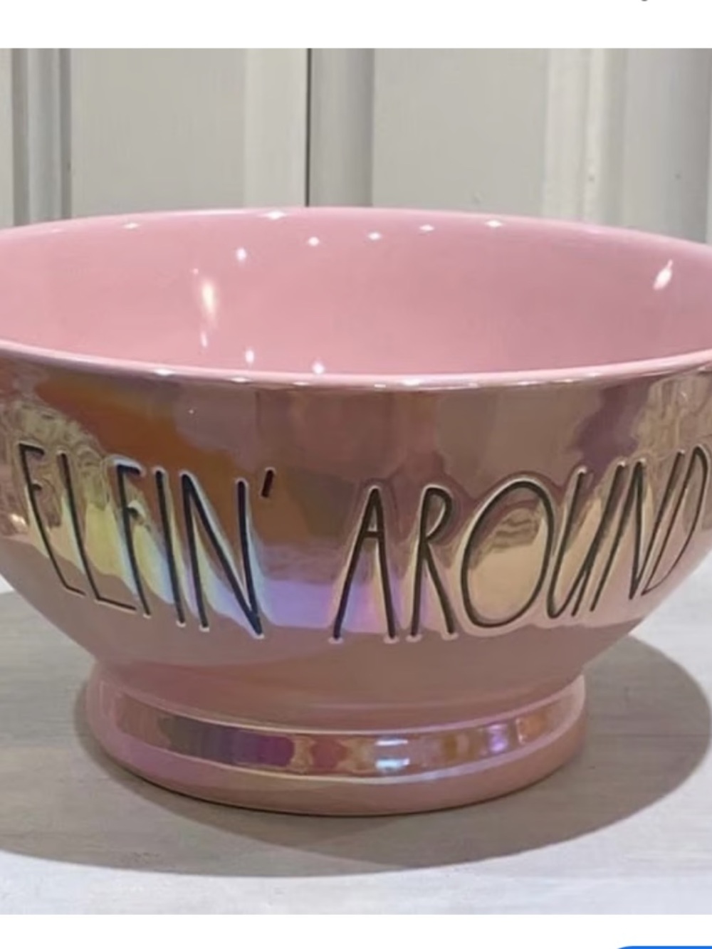Set of 4 Rae Dunn “Elfin Around” Pink Dessert Bowls Holiday Christmas Farmhouse
